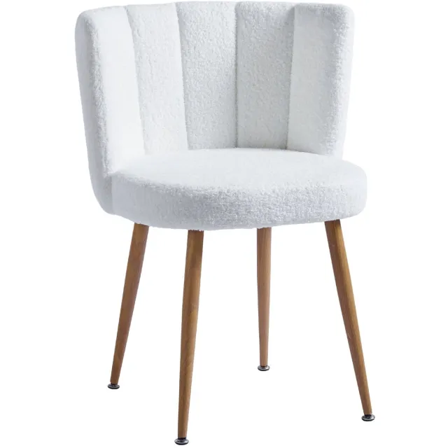 Merax Eetkamerstoelen Wit 2 Stuks - Moderne Stoelen Met Zachte Bekleding En Houten Look Poten - Comfortabele Design Stoelen Voor Eetkamer Woonkamer Of Café