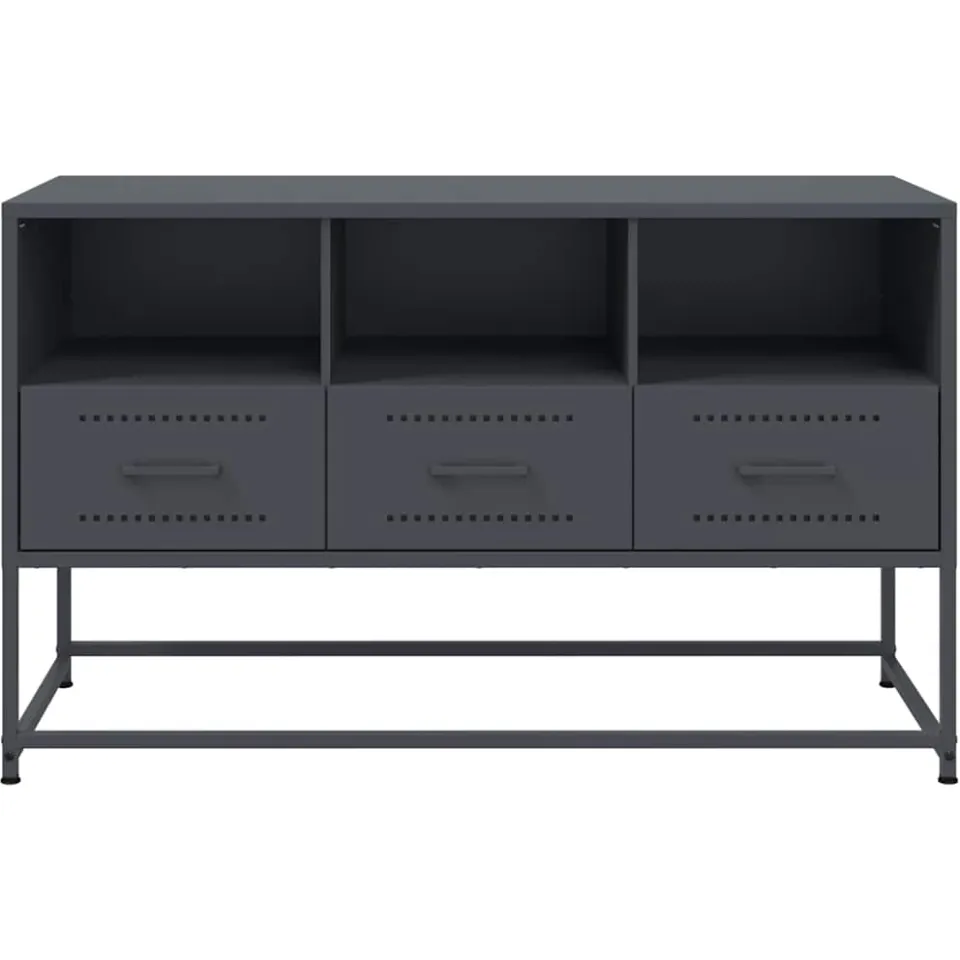 vidaXL Tv-meubel 100,5x39x60,5 cm staal antracietkleurig, foto 4