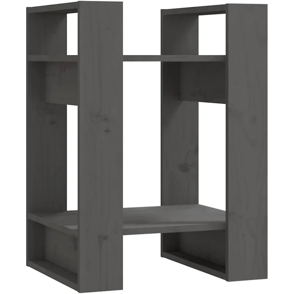 vidaXL Boekenkast/kamerscherm 41x35x57 cm massief grenenhout grijs