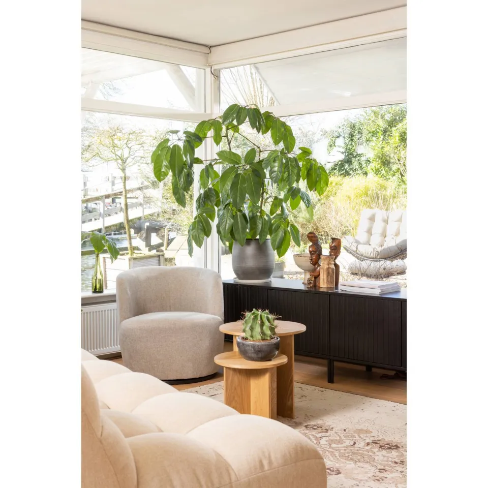 WOOOD Serra Draaifauteuil - Melange Stof - Naturel - 68x70x77, foto 4
