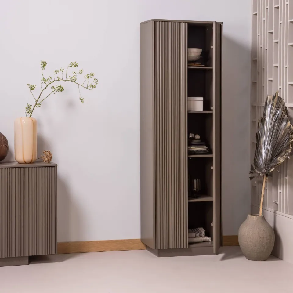 WOOOD Nova Hoge Kast - Grenen - Truffel Bruin - 215x67x40, foto 2