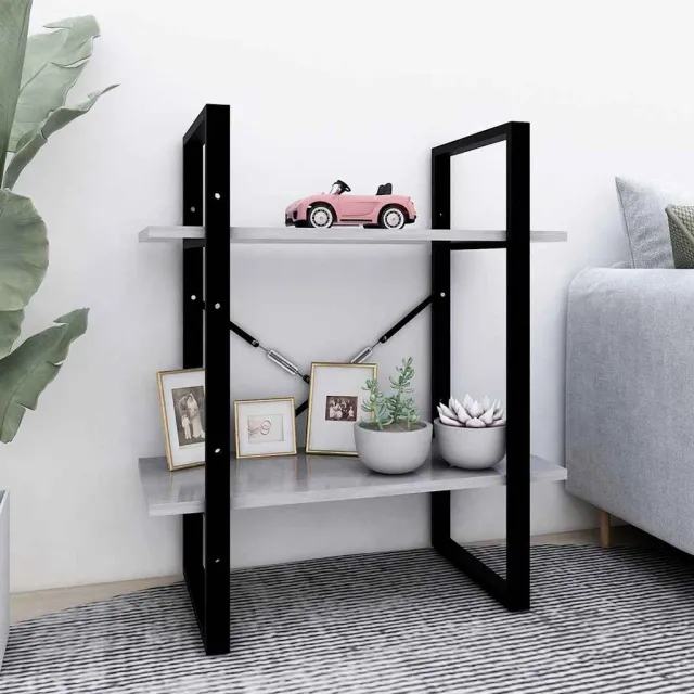 vidaXL Boekenkast met 2 schappen 60x30x70 cm bewerkt hout betongrijs
