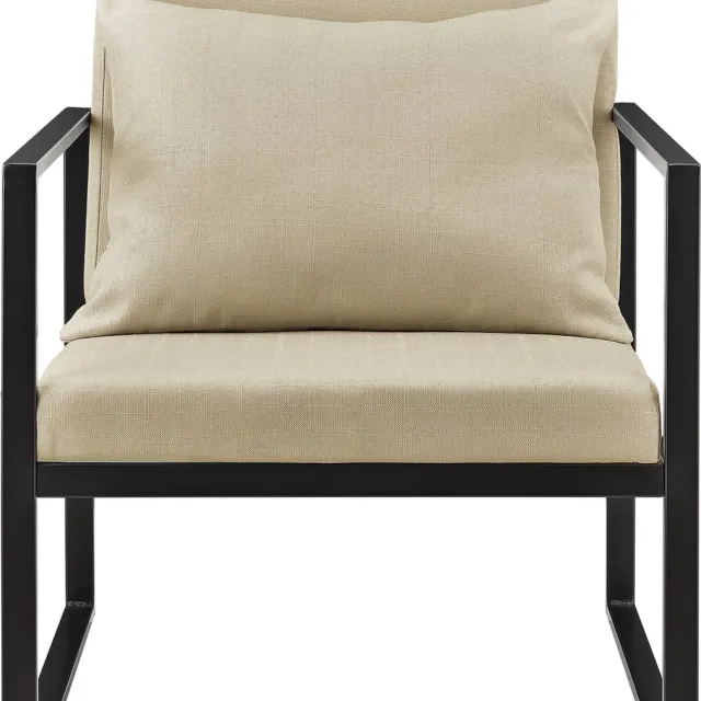 en.casa Design fauteuil met kussens 70x60x60 set van 2 zandkleurig