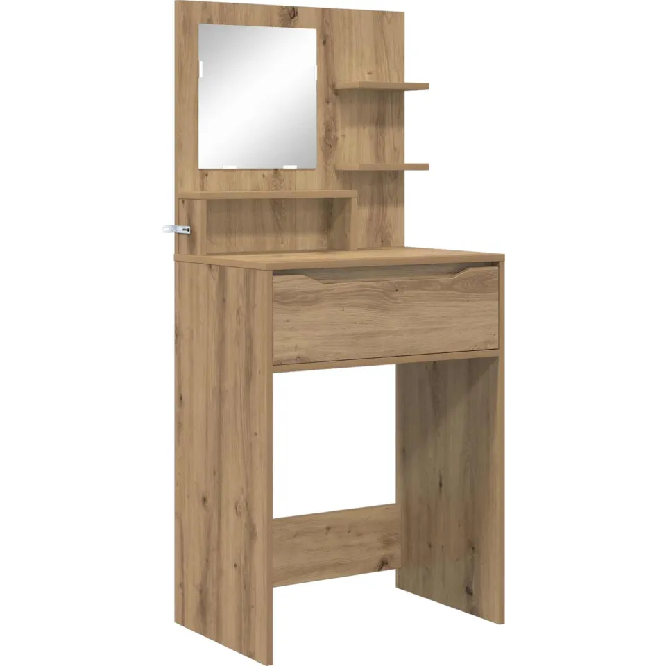 vidaXL Slaapkamer Kaptafels Artisanaal eiken 60 x 39,5 x 135 cm Bruin