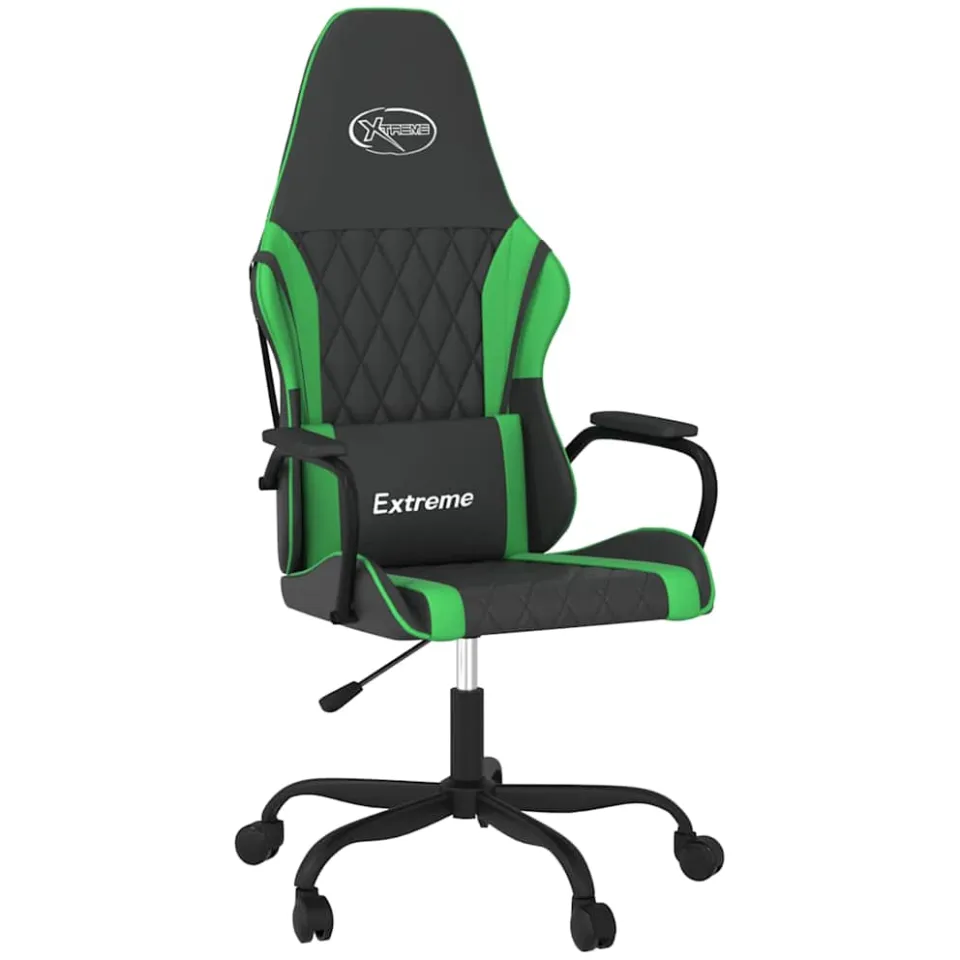 vidaXL Massage gamestoel kunstleer zwart en groen, foto 3