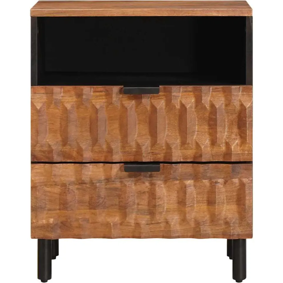 vidaXL Nachtkastje Bruin 50 x 33 x 62 cm Massief Mango Hout, foto 3