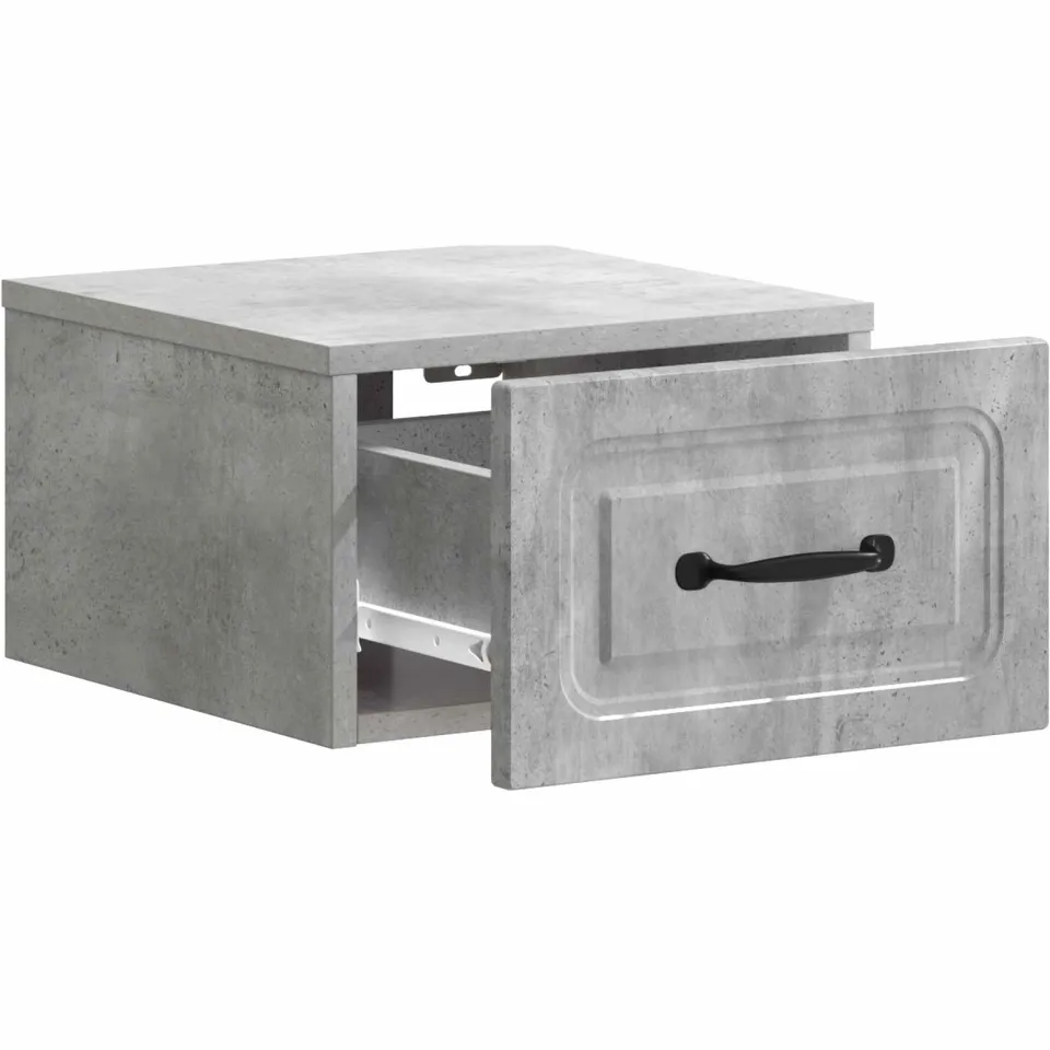 vidaXL Wandbeugel Bedkast Betongrijs 34,5 x 33 x 20 cm Bewerkt hout grijs, foto 3