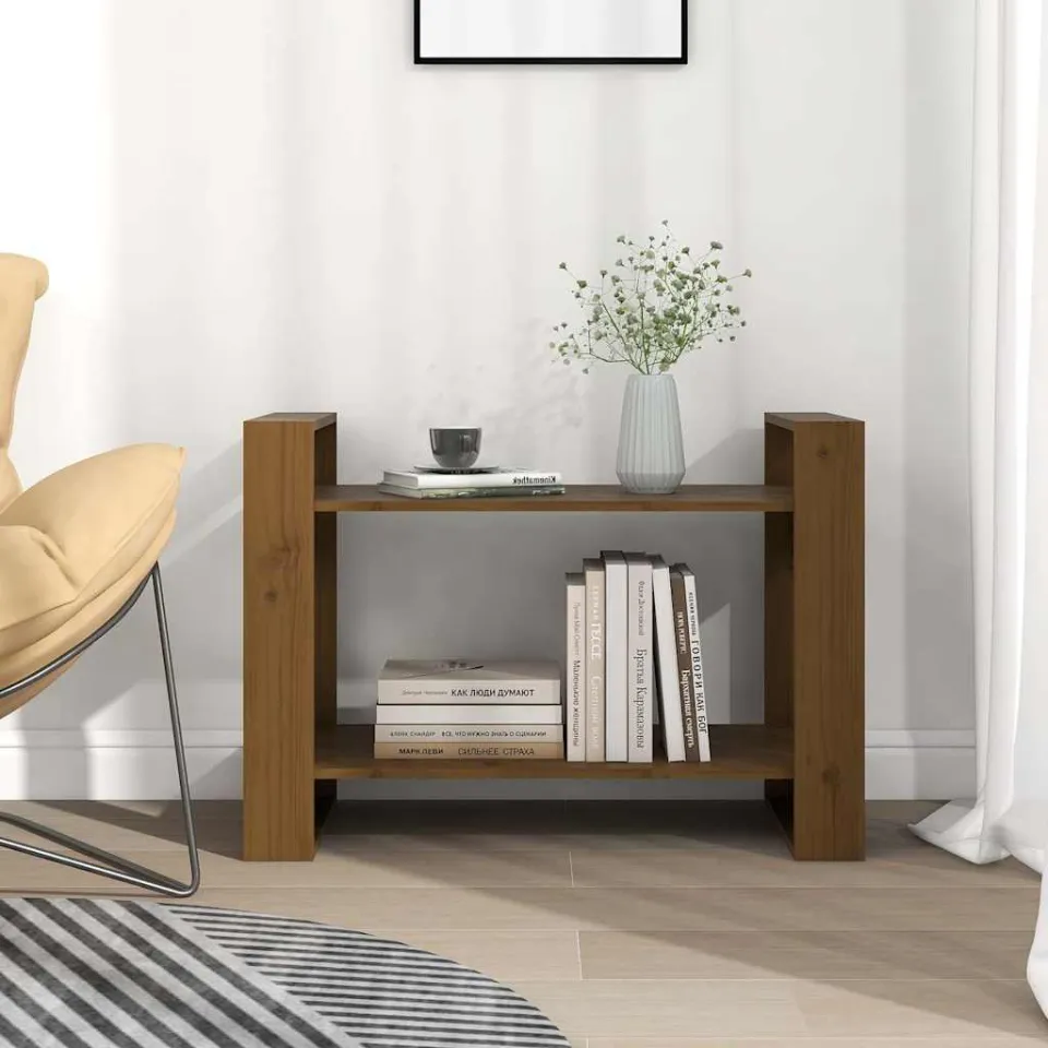 vidaXL Boekenkast/kamerscherm 80x35x56,5 cm massief grenenhout grijs, foto 3