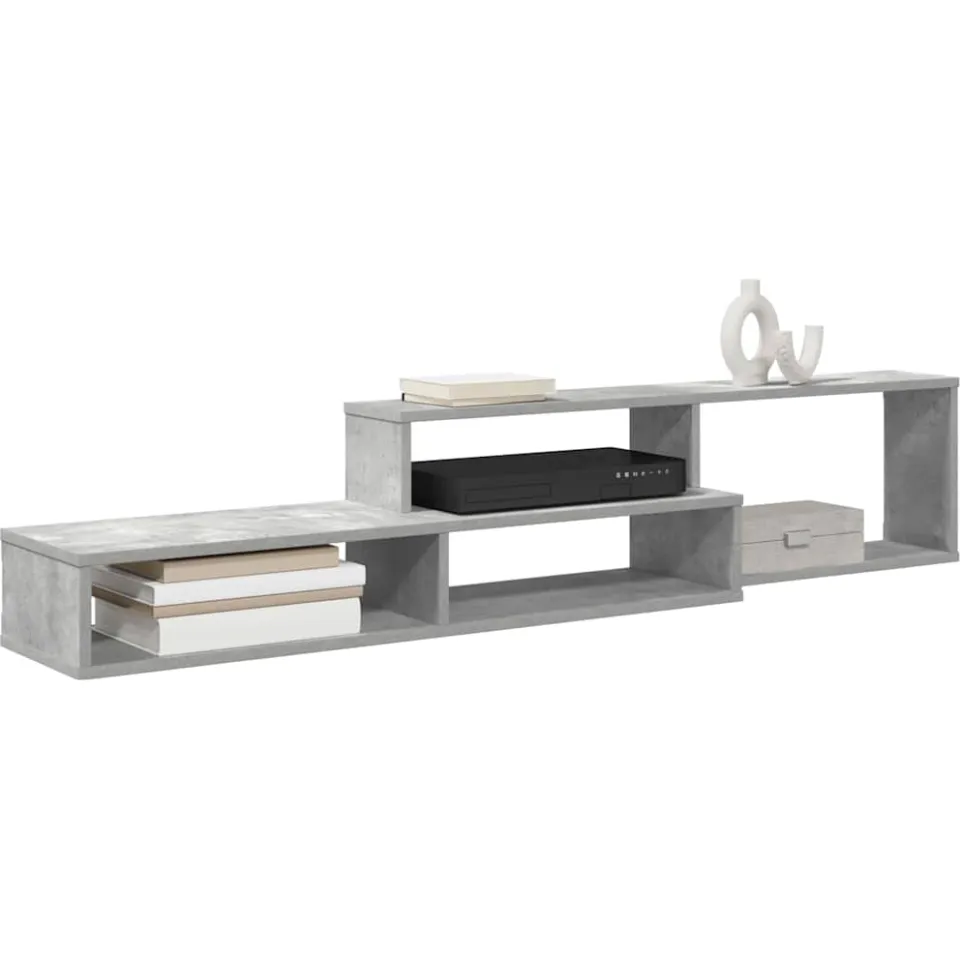 vidaXL TV-stand 150x25x28,5cm Bewerkt hout Grijs