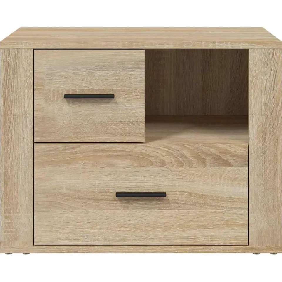 vidaXL Nachtkastje 60x36x45 cm bewerkt hout sonoma eikenkleurig Bruin