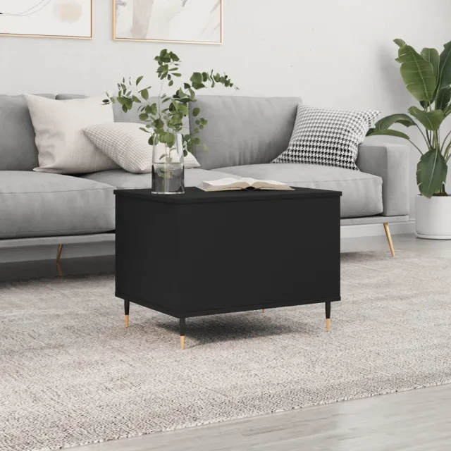 vidaXL Salontafel 60x44,5x45 cm bewerkt hout zwart, foto 2