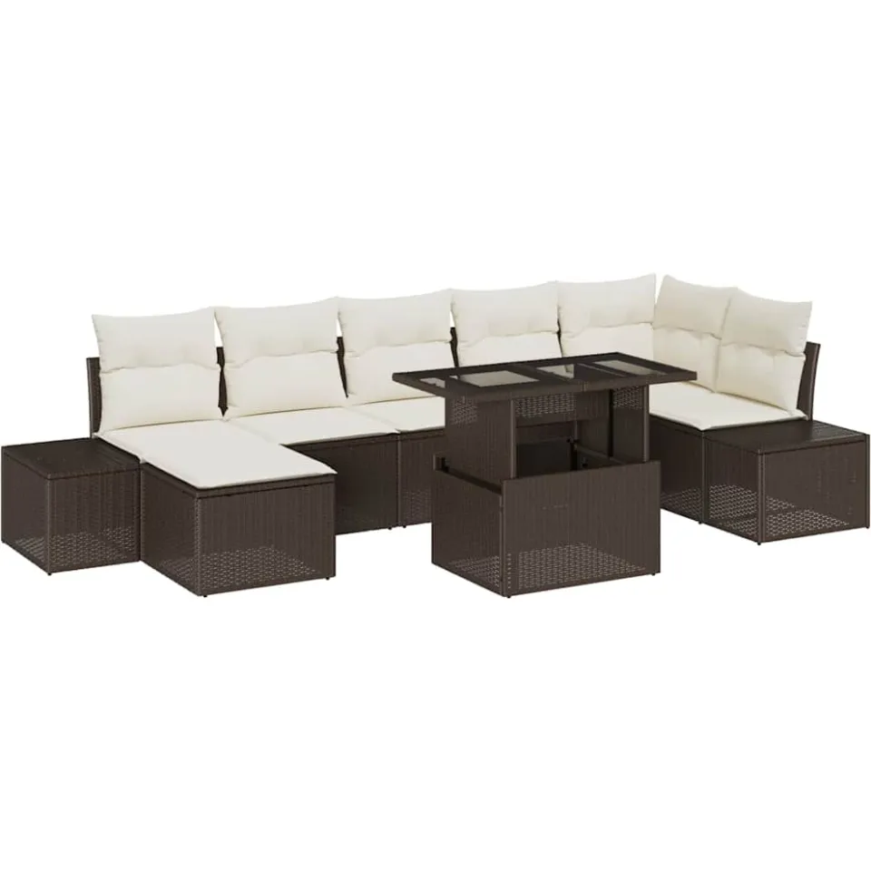 vidaXL Tuin Sofa Set 8 st Bruin poly rattan