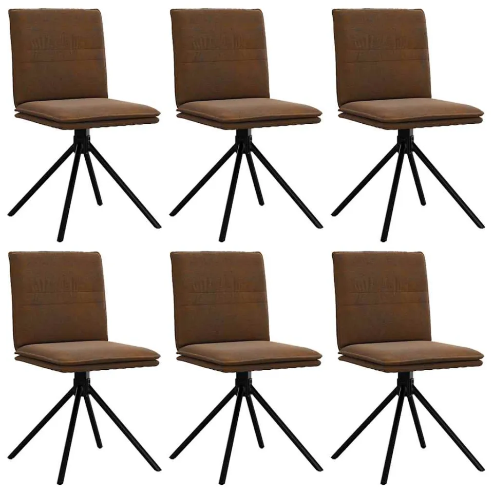 vidaXL Eetkamerstoelen 6 st kunstsuède bruin