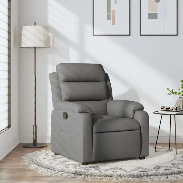 vidaXL Fauteuil verstelbaar stof donkergrijs