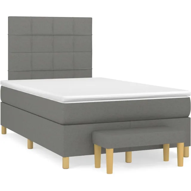 vidaXL Boxspring met matras stof donkergrijs 120x190 cm grijs