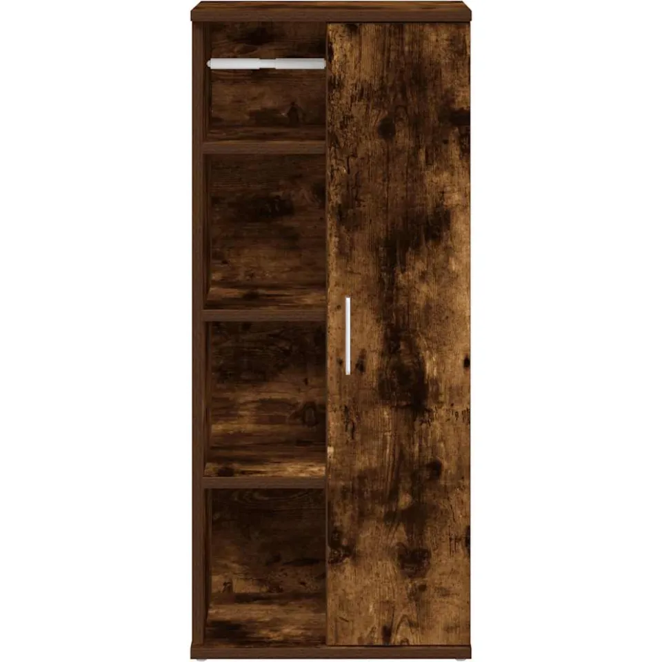 vidaXL Badkamerkast met rolhouder 39x22x90 cm gerookt eikenkleurig, foto 3