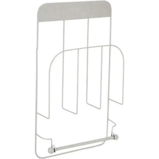 Design, Magazine rek met rolhouder - 50 cm - tijdschriftenrek - tijdschriftenhouder - keukenrolhouder - wit - metaal - voor aan de muur