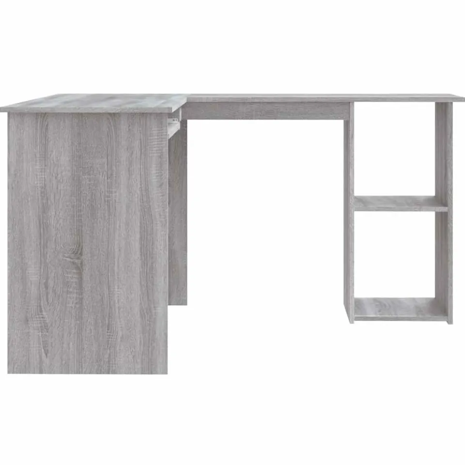 vidaXL Hoekbureau 120x140x75 cm bewerkt hout grijs sonoma eikenkleurig, foto 4