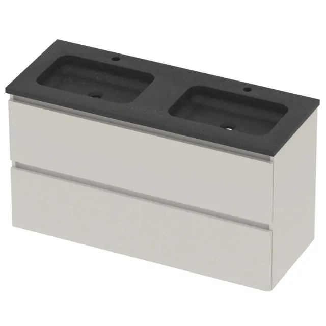 Basic-Line Rocky 46 Badmeubelset Hardsteen 120x46x62 cm R46BSCHW120D2 Ice White Blue Stone Grijs