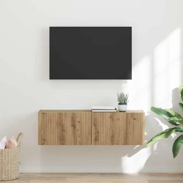 vidaXL TV Wandkast 98 x 31 x 29,5 cm Ambachtelijk eiken Bewerkt hout Bruin