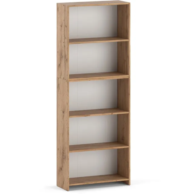 StivMeble Boekenplank Eiken Wotan 70 CM 5 Planken Mappen Speelgoed Loft Houten bruin