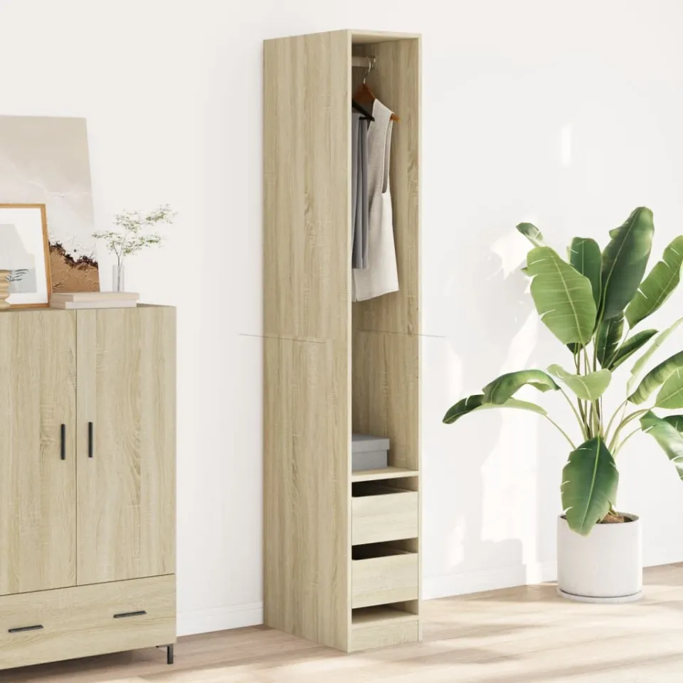vidaXL Kledingkast 30x50x200 cm bewerkt hout sonoma eikenkleurig, foto 2