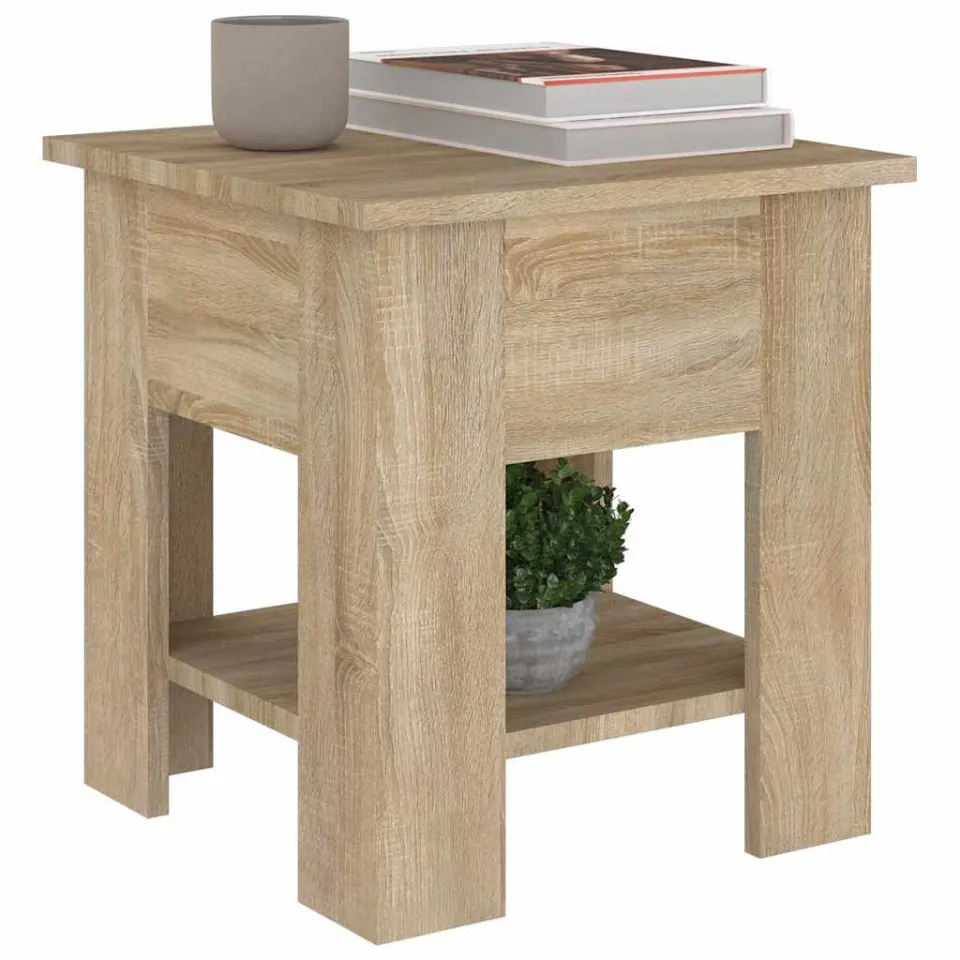 vidaXL Salontafel 40x40x42 cm bewerkt hout sonoma eikenkleurig, foto 3