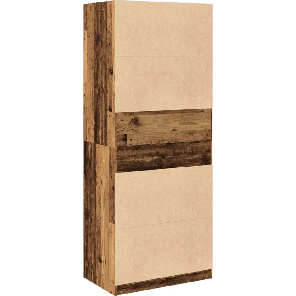 vidaXL Kledingkast 80x50x200 cm bewerkt hout oud hout bruin, foto 4