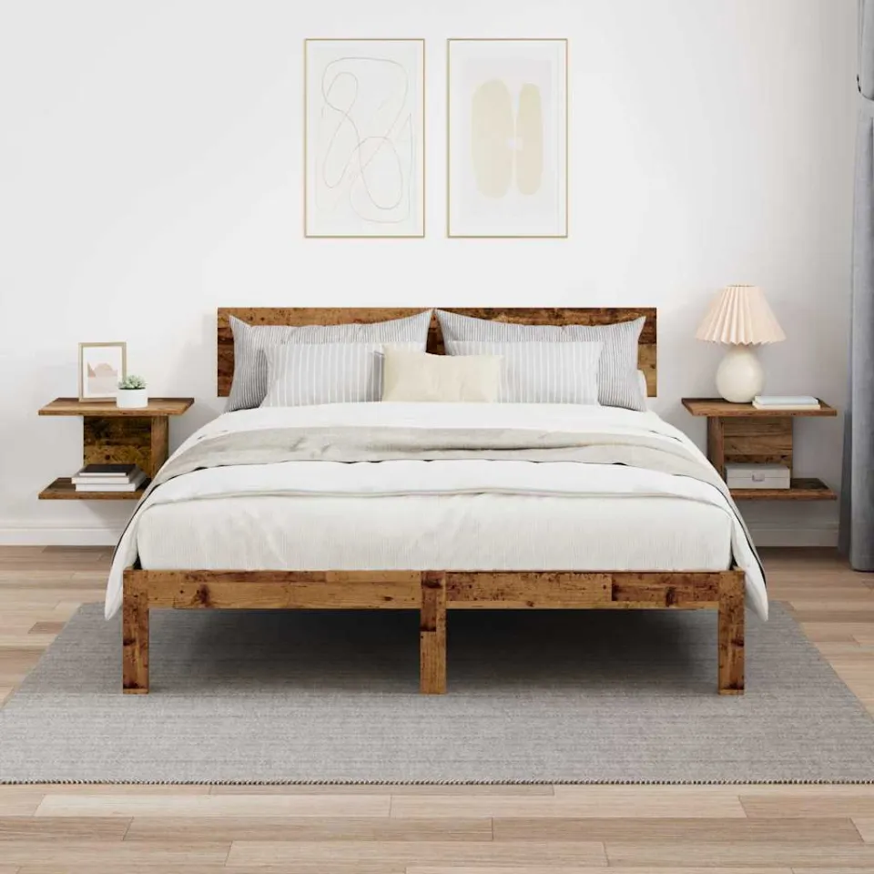 vidaXL Nachtkastje 2 st Oudhout 40 x 30 x 25 cm Bewerkt hout bruin, foto 4