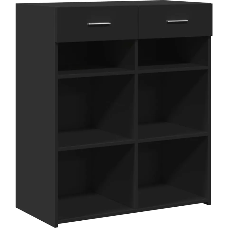 vidaXL Dressoir 80x42,5x93 cm bewerkt hout zwart, foto 3