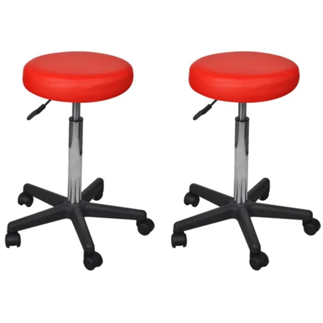 vidaXL Kantoorkrukken - 2 - st - 35,5x84 - cm - kunstleer - rood
