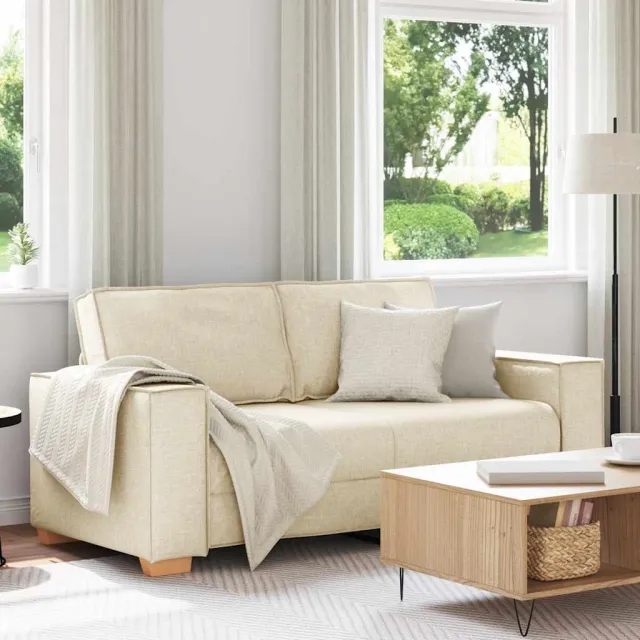 vidaXL 2-zitsbank Linnen 180x78x84 cm Beige