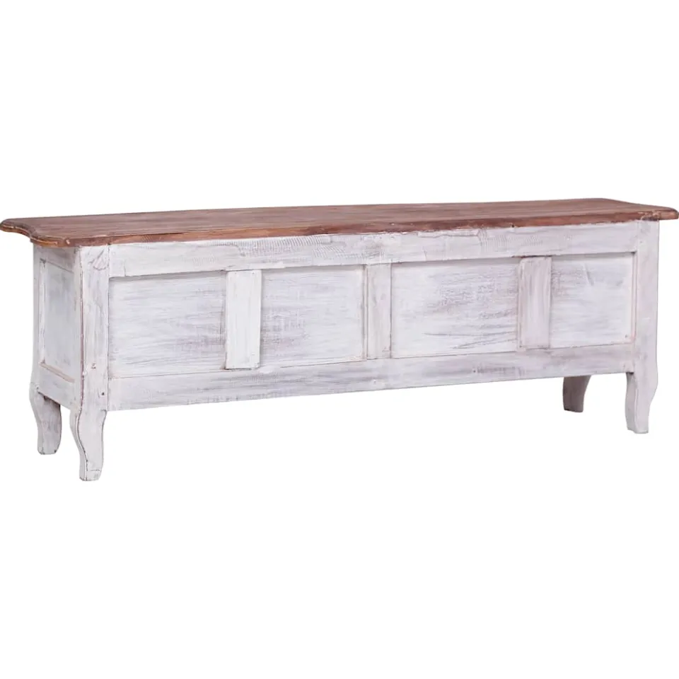 vidaXL Tv-meubel 120x30x40 cm massief mahoniehout wit, foto 3