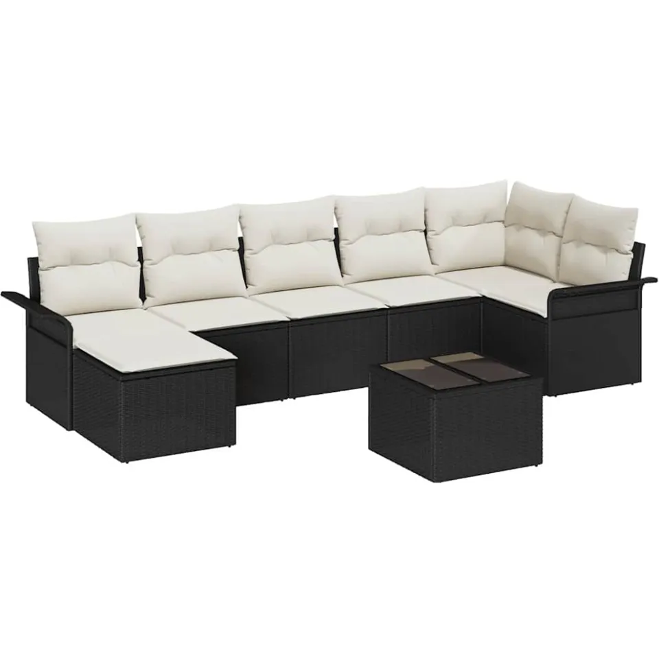 vidaXL Tuin Sofa Set 8 st Zwart poly rattan