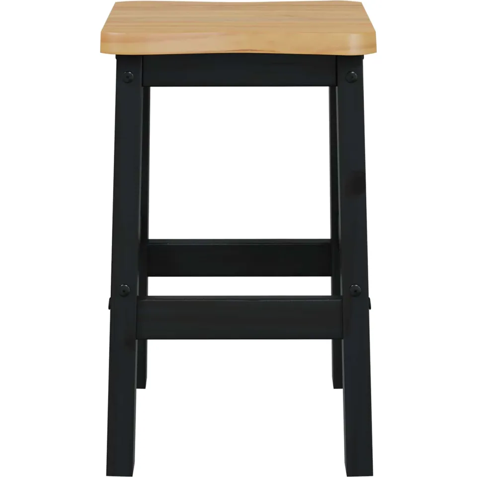 vidaXL Hoge Barkruk EKAI 2 st Zwart 40 x 29 x 63 cm Massief grenenhout, foto 4