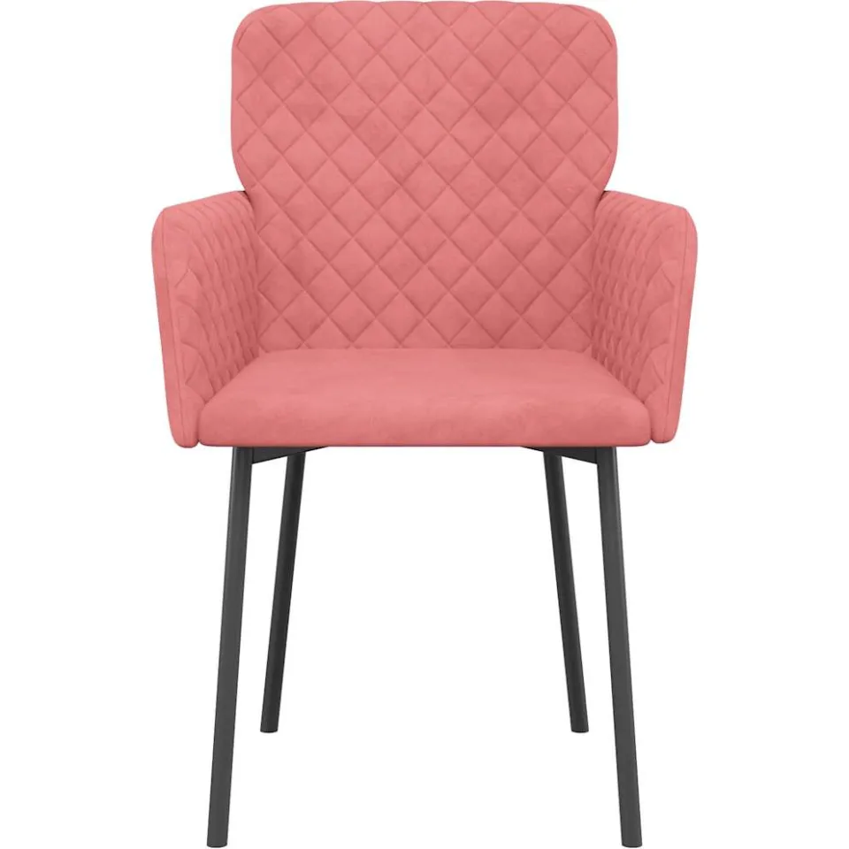 vidaXL Eetkamerstoelen 2 st fluweel roze, foto 4
