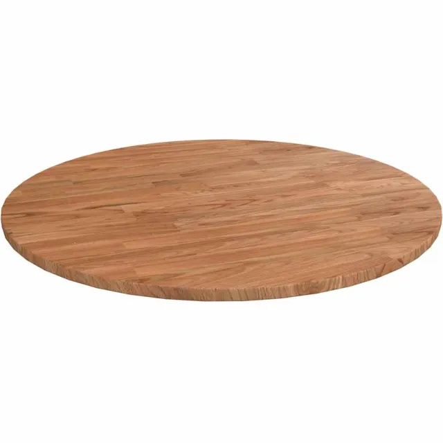 vidaXL Tafelblad rond Ø 60x1,5 cm bewerkt massief eikenhout lichtbruin