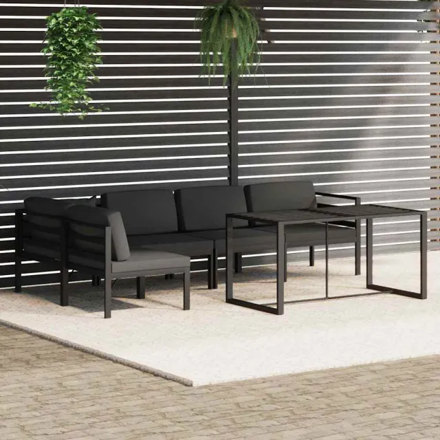 vidaXL 6-delige Loungeset met kussens aluminium antracietkleurig, foto 2