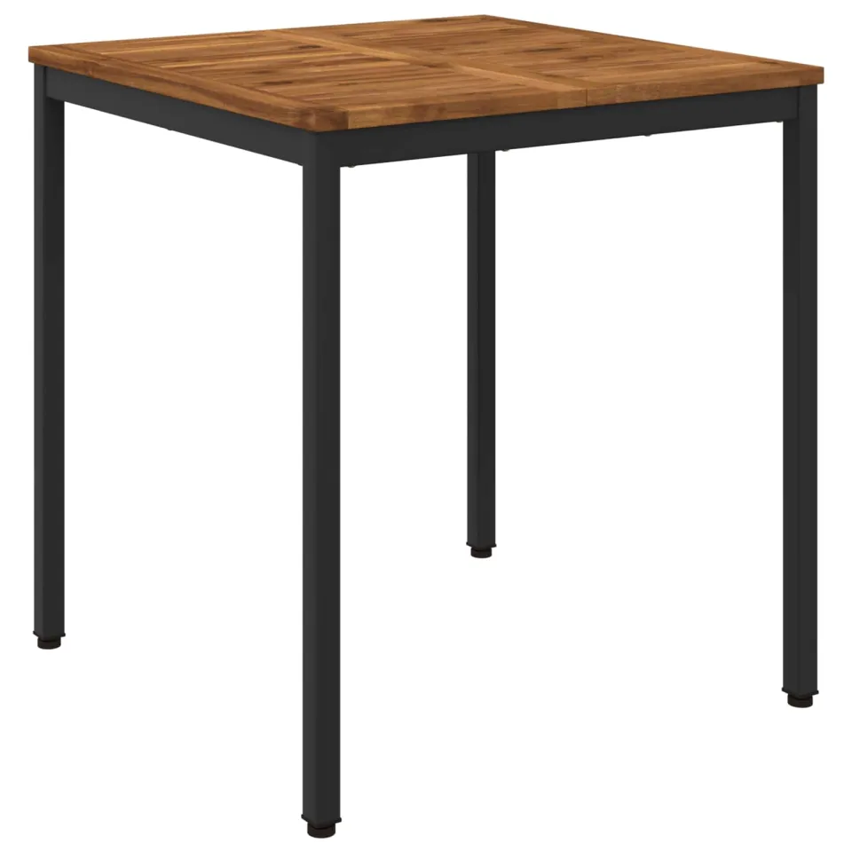 vidaXL Tuindiner tafel NAARDEN Naturel en Zwart 70 x 68,5 x 75 cm Bruin
