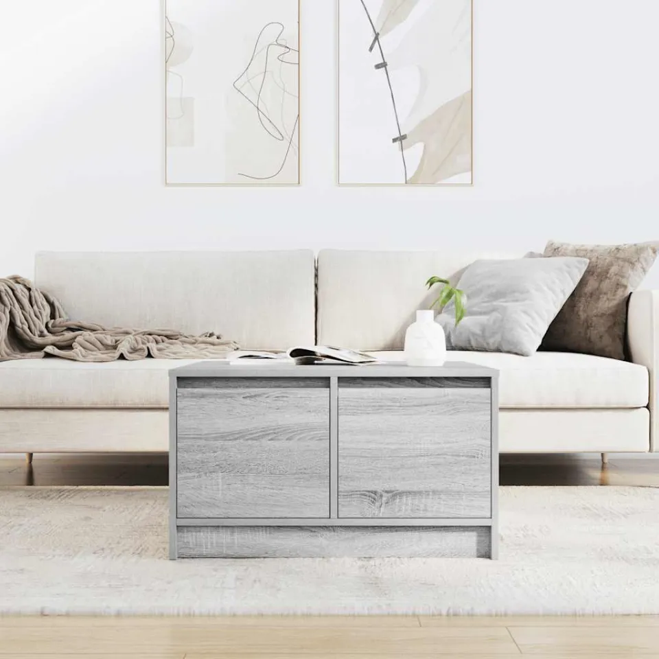 vidaXL Salontafel met lades 70,5x70x40 cm grijs Sonoma, foto 3