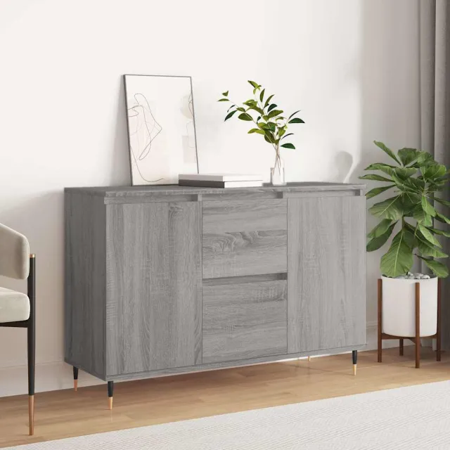 vidaXL Dressoir 101,5x35x70 cm bewerkt hout grijs sonoma eikenkleurig, foto 2