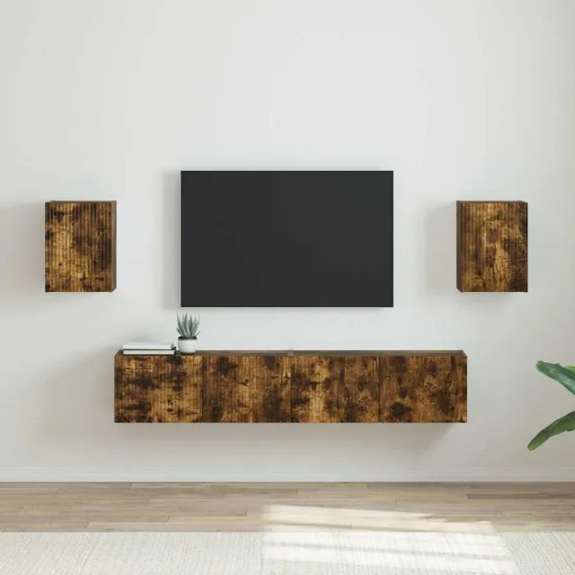 vidaXL TV Wandkast 2 st Gerookt eiken Bewerkt hout, foto 2