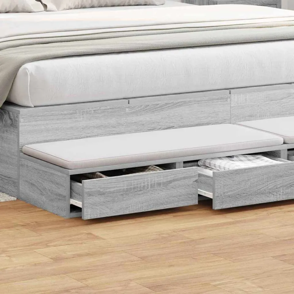vidaXL Bedlades Grijs Sonoma 180 x 36,5 x 16,5 cm Bewerkt hout, foto 3