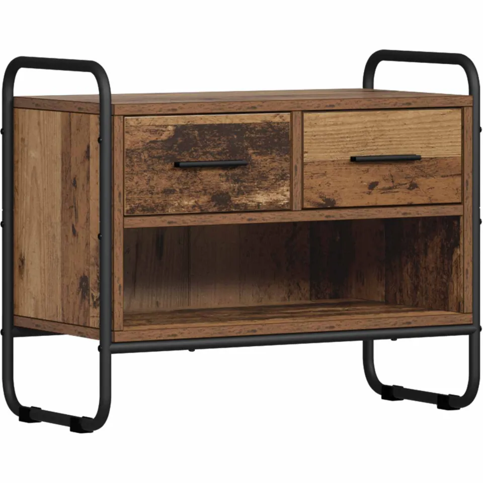 vidaXL Tv-meubel 60 x 30 x 50 cm Oud hout Bewerkt hout bruin, foto 3
