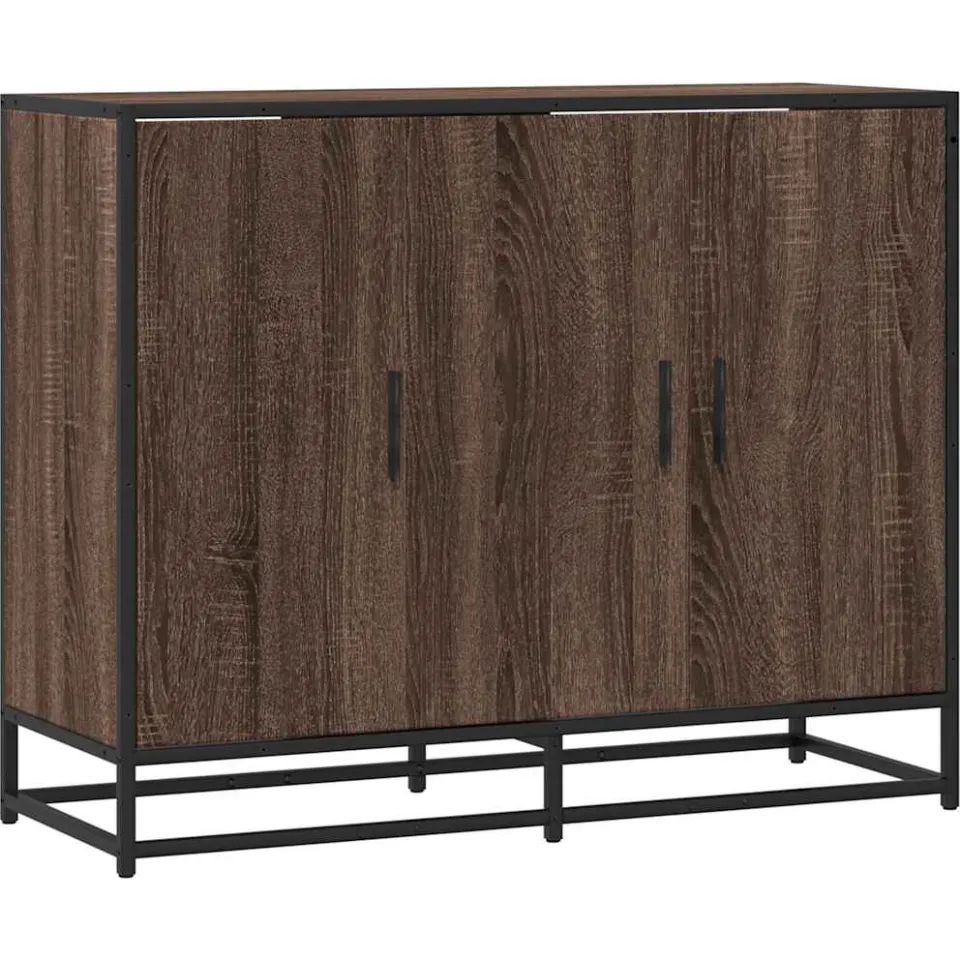 vidaXL Dressoir 94x35x76 cm bewerkt hout bruin eikenkleur, foto 3