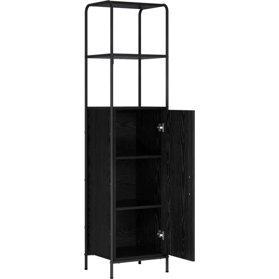 vidaXL Hoge kast Zwart eiken 40 x 33 x 161 cm Bewerkt hout