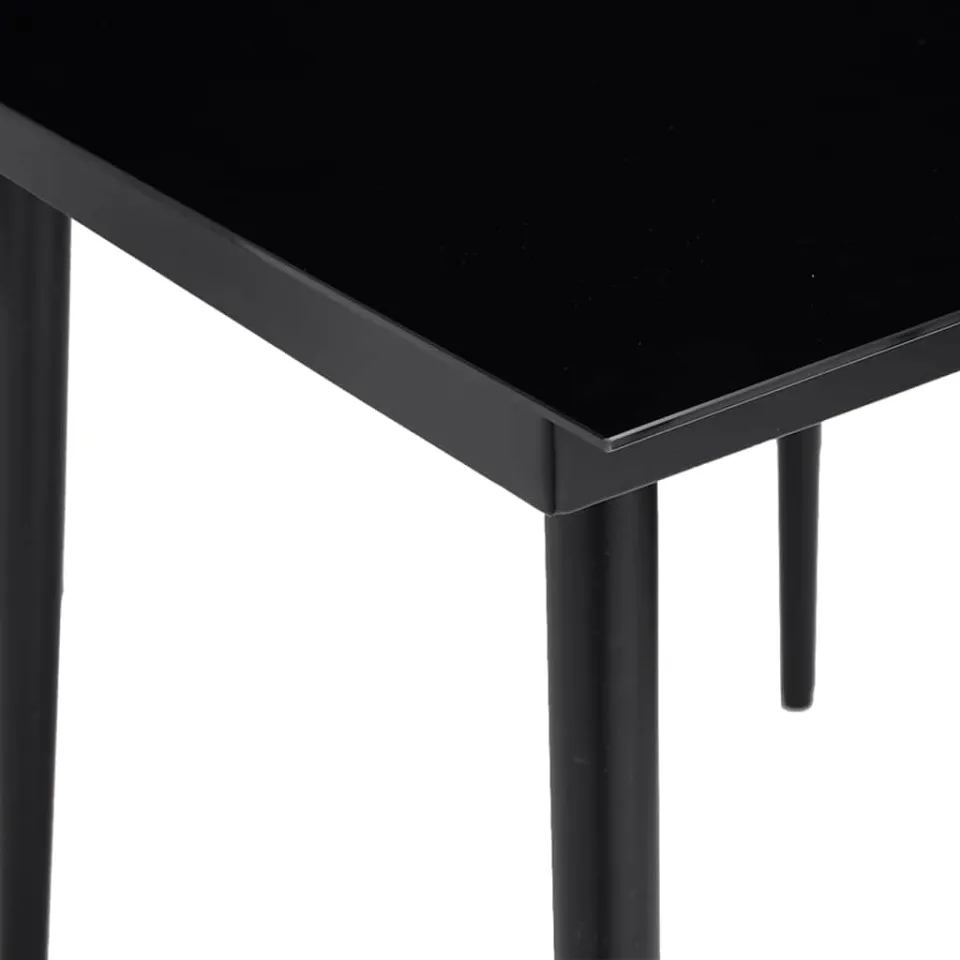 vidaXL Tuintafel 80x80x74 cm staal en glas zwart, foto 4