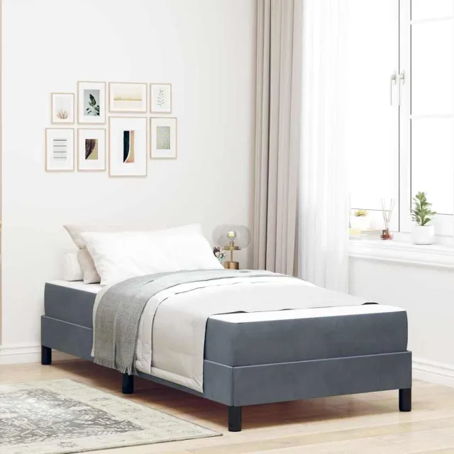 vidaXL Boxspringbed met matras Donkergrijs 100 x 200 cm Stof
