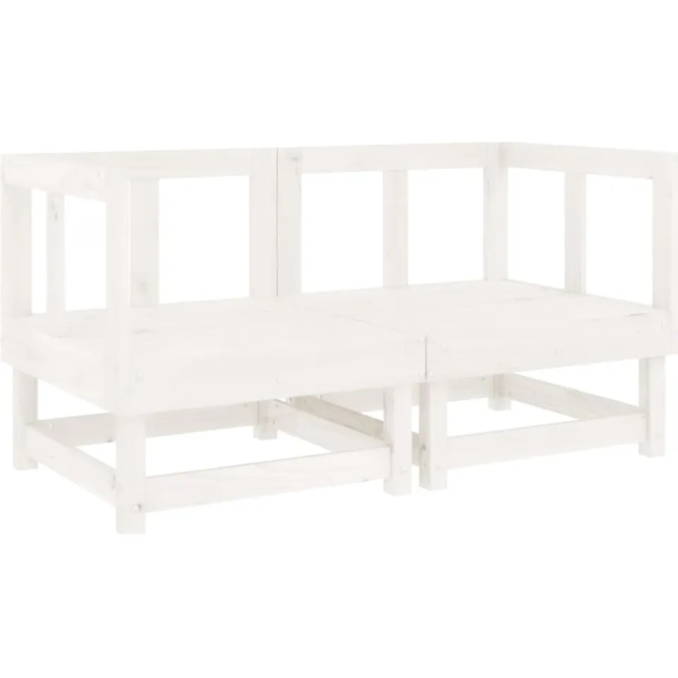 vidaXL 6-delige Loungeset massief grenenhout wit