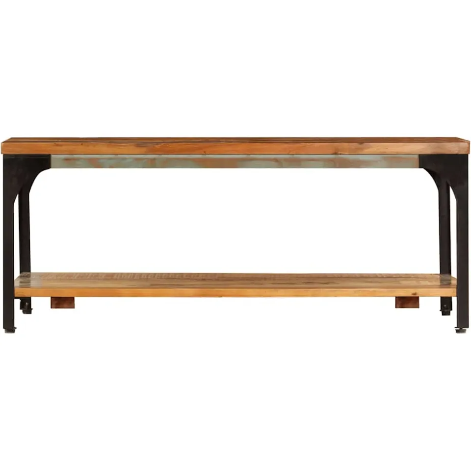 vidaXL Salontafel met schap 100x60x35 cm massief gerecycled hout Bruin